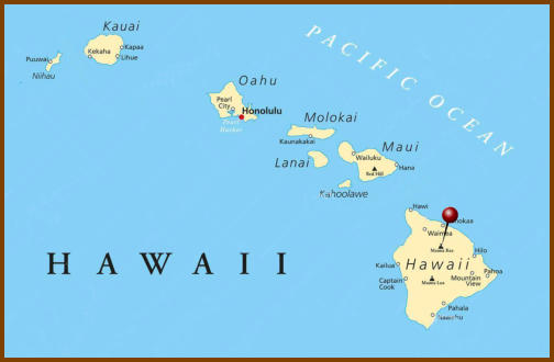 Lage des Mauna Kea auf Hawaii