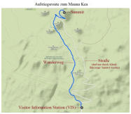 Das war der Plan fr die Wanderung auf den Mauna Kea