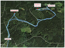 GPS-Aufzeichnung unseres Wanderweges durch den Kottmarwald